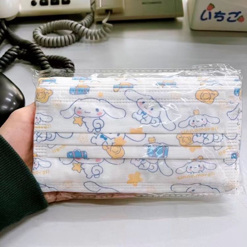 Khẩu trang in nhân vật họat hình cinnamoroll kuromi siêu xinh