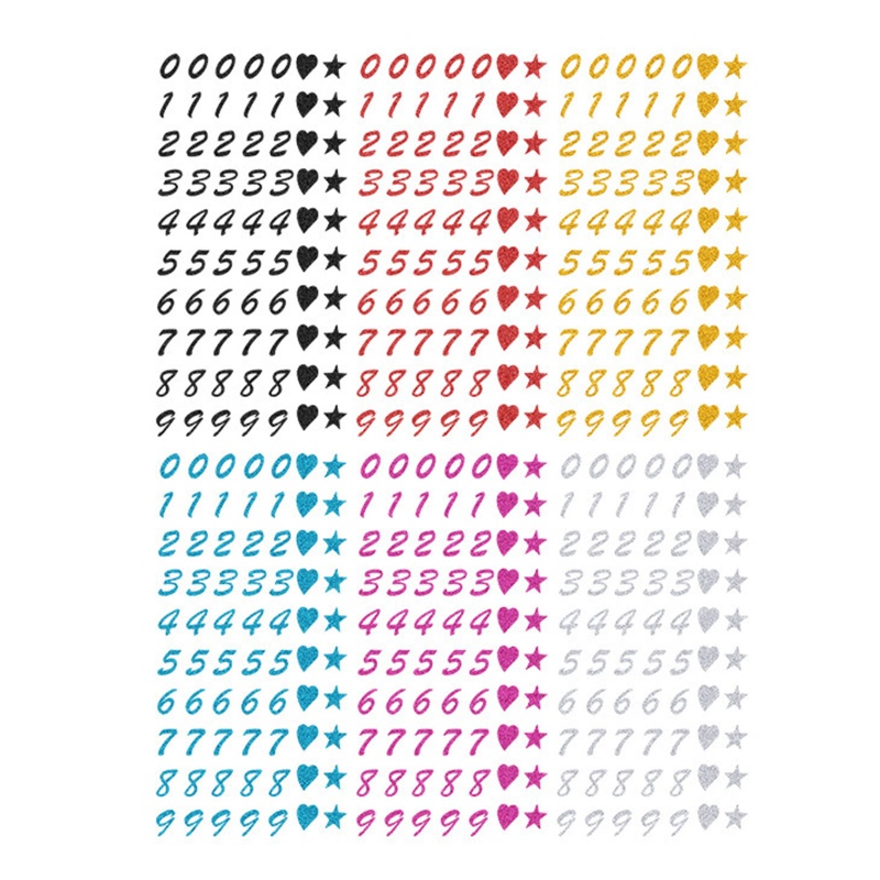 Sa Miếng Dán Trang Trí Sổ Tay Hình Chữ Cái Và Số Phối Kim Tuyến Lấp Lánh