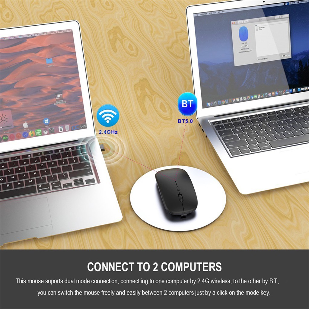 Chuột không dây văn phòng M90 2 trong 1 hỗ trợ kết nối Bluetooth và Usb 2.4G - Wireless Mouse M90
