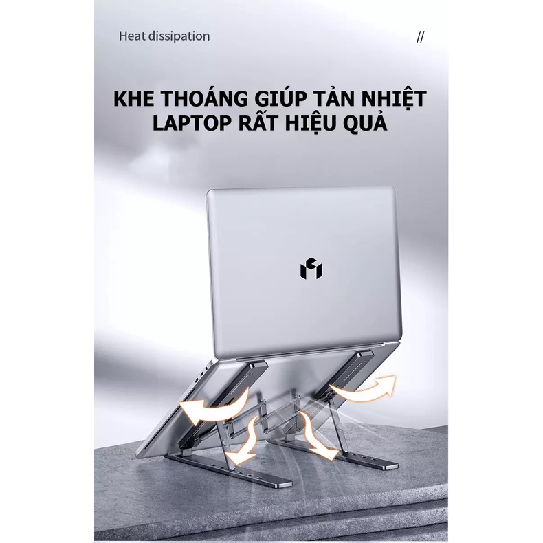 Giá đỡ laptop bằng NHÔM XỊN ZIZAC gấp gọn dùng cho laptop có thể điều chỉnh nhiều mức độ cao