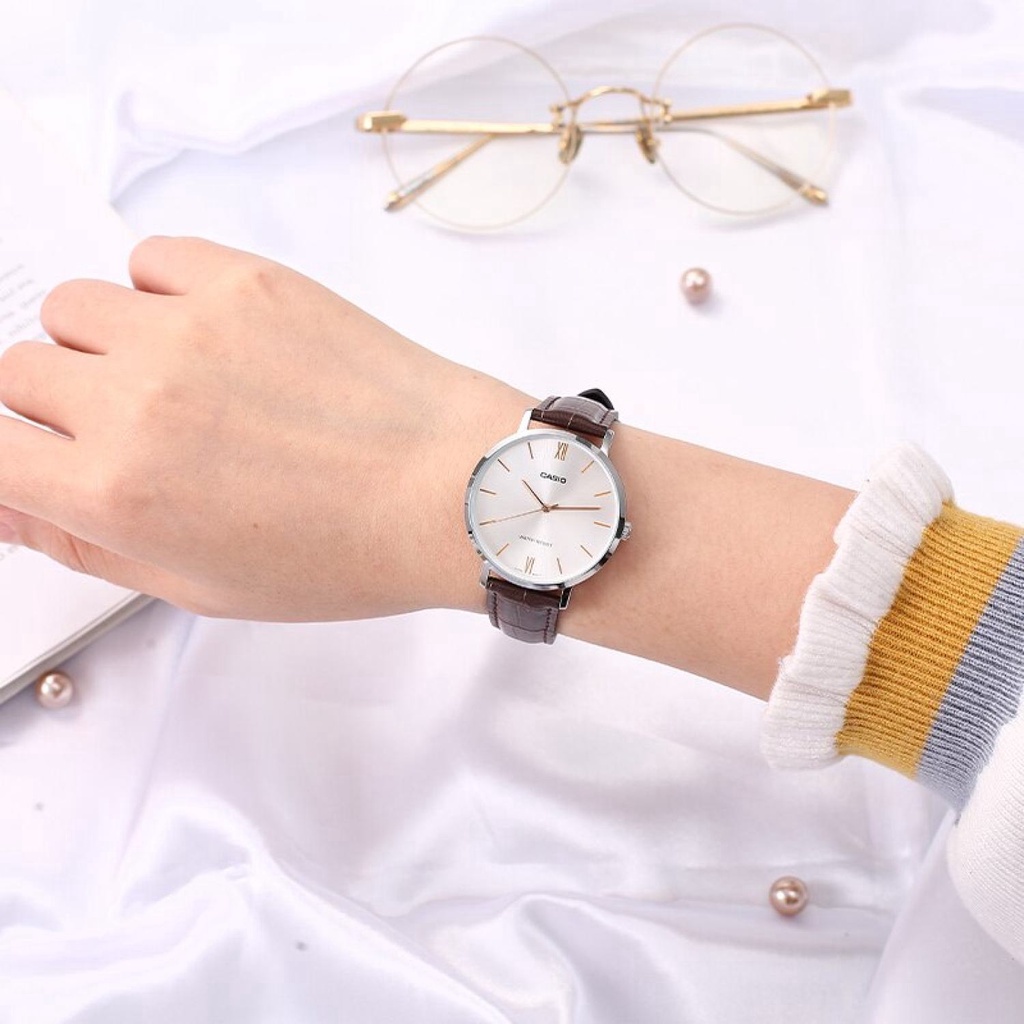 Đồng Hồ Casio Nữ Đồng Hồ Casio Chính Hãng LTPVT01L Dây Da Đủ Màu Fullbox