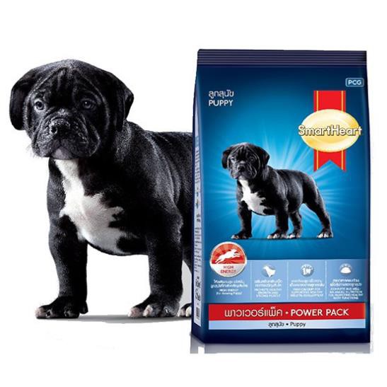 (có bán lẻ 1kg) Thức ăn dạng hạt SMARTHEART POWER PACK (hàng thailand) Phù hợp các giống: chó Pug, rốt, Bull