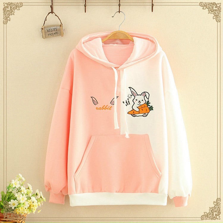 ÁO HOODIE NỮ ️FREESHIP️❤️ĐỔI TRẢ HÀNG NẾU KO VỪA Ý ❤️ áo khoác hoodie (THỎ CẦM CAROT) VẢI NỈ NHIỀU MÀU IN  AO HOODIE FRE | BigBuy360 - bigbuy360.vn