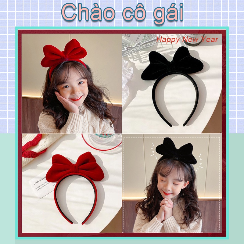 Năm mới Cài tóc đính nơ bướm phong cách Hàn Quốc đơn giản dễ thương Băng đô nơ Kẹp tóc nơ, kẹp tóc cho bé, băng đô