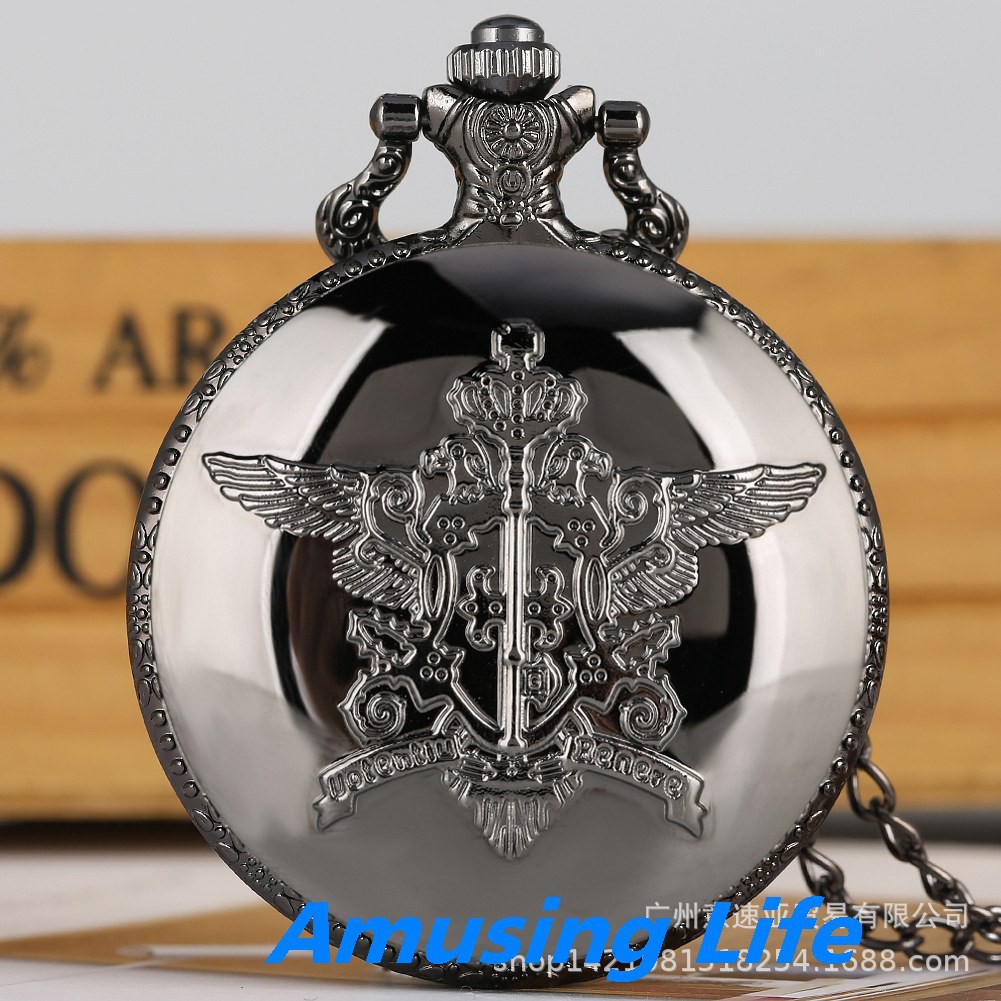 Quartz Pocket Watch Thương Mại Nước Ngoài Bán Anime Đồng Hồ Bỏ Túi Khế Ước Đen Deacon Unisex Nam Và Nữ Sinh Viên Sáng Th