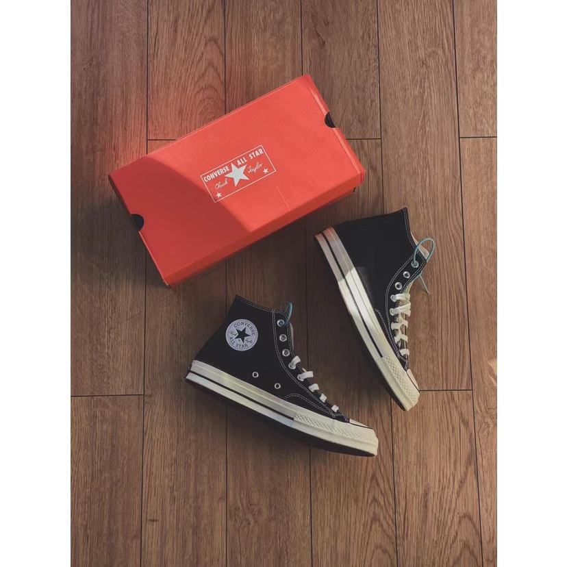 Giày Thể Thao 70S Vải Canvas Màu Đen Cá Tính Cho Nữ