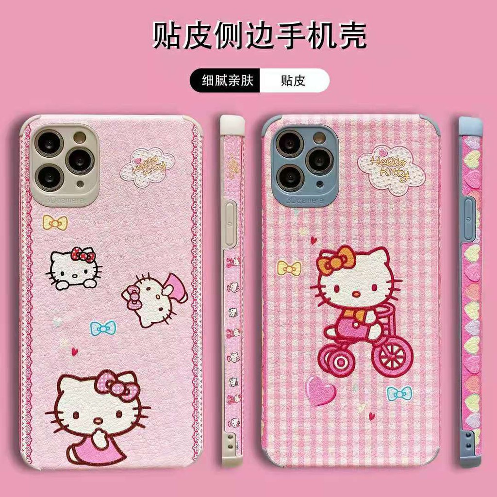 Ốp Điện Thoại Da In Hình Hello Kitty Đáng Yêu Cho Iphone 11 12 Pro Max Xs Xr 7 Plus | BigBuy360 - bigbuy360.vn