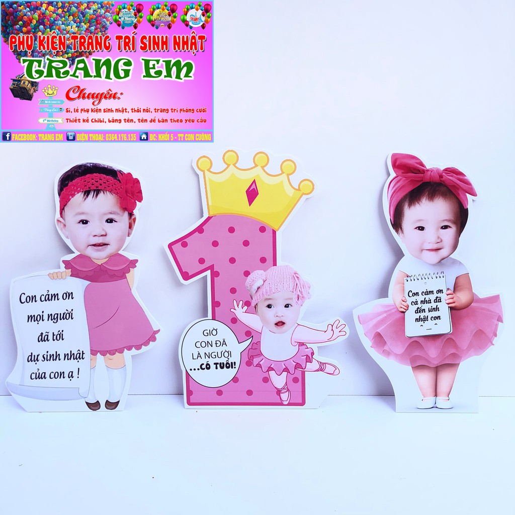 CHIBI TRANG TRÍ SINH NHẬT Bộ 3 chibi hot nhất cho bé gái