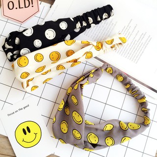 Băng Đô Turban Hàn Quốc Họa Tiết Icon Mặt Cười Xinh Xắn ^^