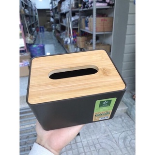 Hộp Đựng Giấy Ăn Mặt Gỗ Tre 8841