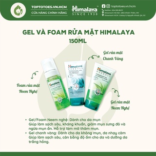 Foam rửa mặt Himalaya Lá Neem làm sạch sâu, giảm và ngừa mụn/ Chanh vàng dưỡng trắng da