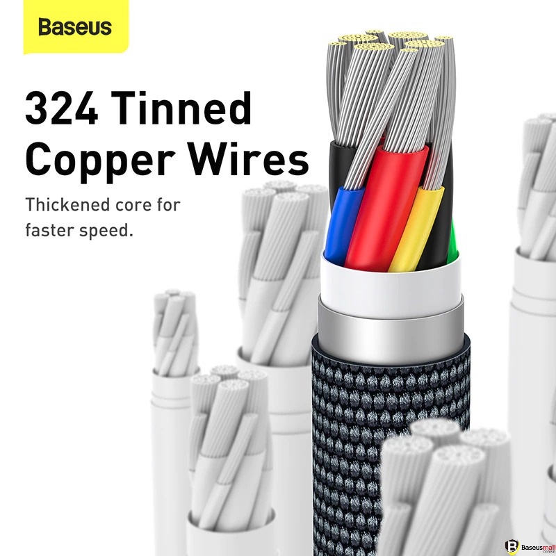 Baseus -BaseusMall VN Cáp Sạc Nhanh C to C 100W Baseus Crystal Shine Series Data PD Fast Charging QC 4.0