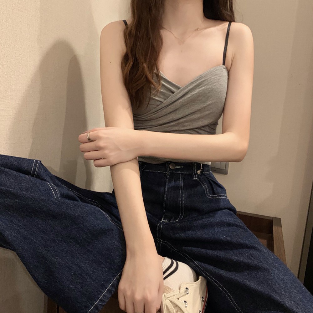 Áo hai dây có mút đệm ngực thời trang quyến rũ tùy chọn màu