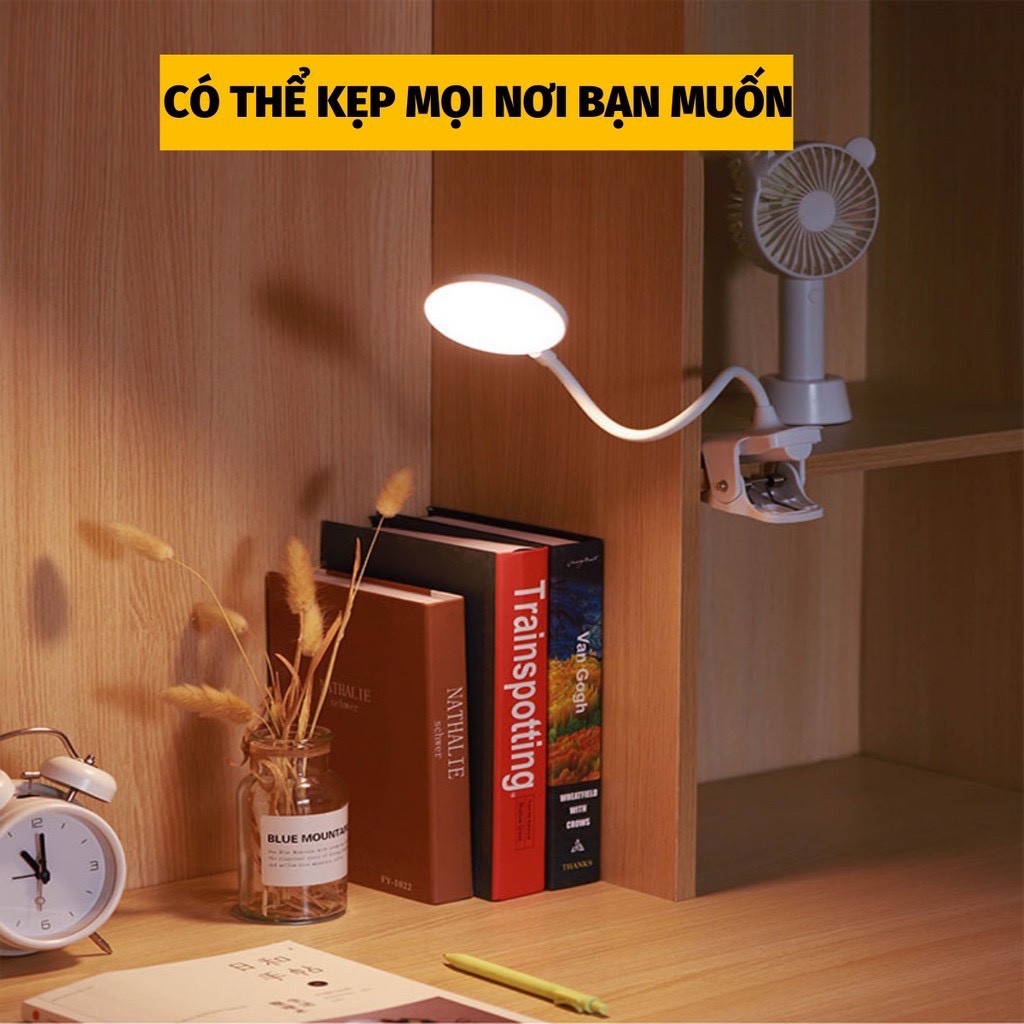 Đèn Học Kẹp Bàn , Đèn Bàn Chống Cận Dạng Kẹp Sạc Tích Điện IKA.HOME