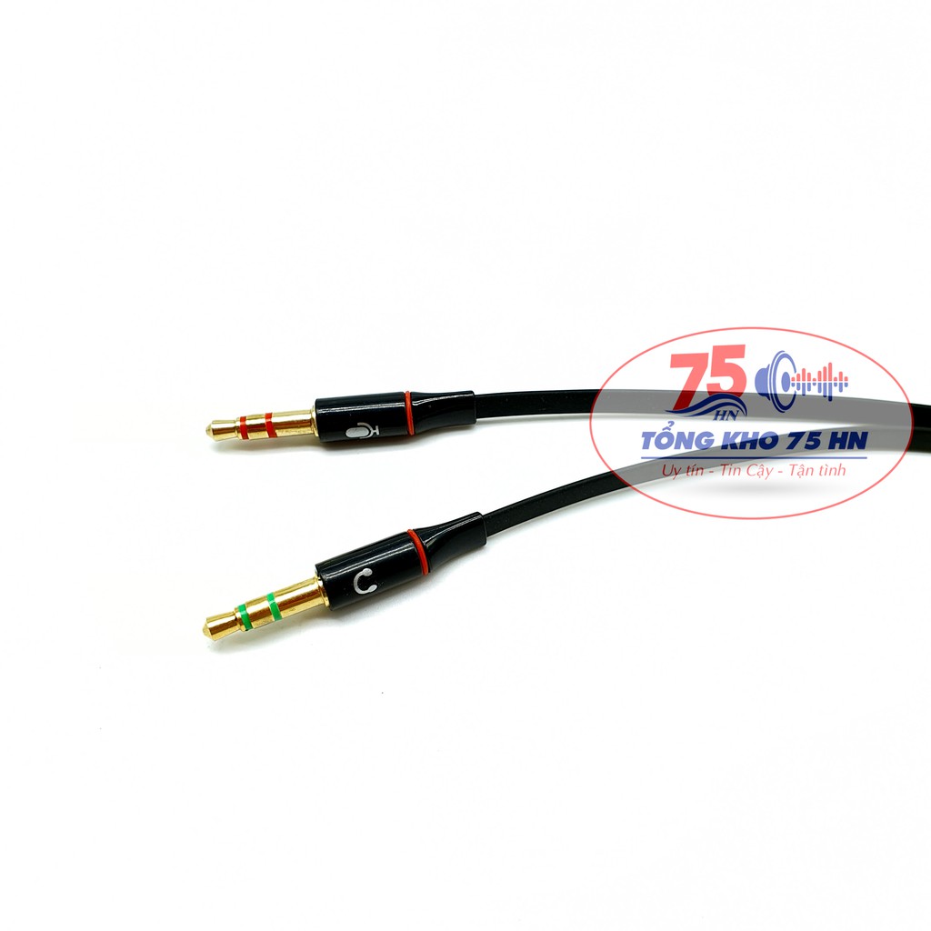 Cáp gộp âm thanh Audio và Micro sang cổng 3.5 cao cấp / Jack chia tai nghe 3.5