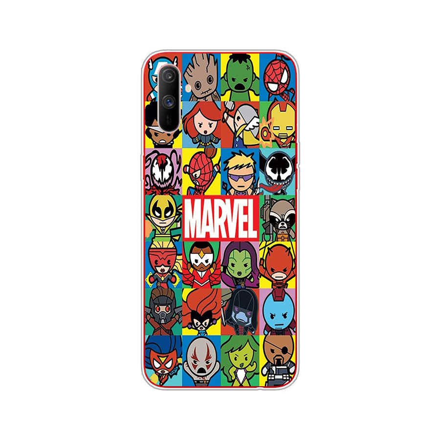 MARVEL Ốp silicon Mềm In Hình Logo Avengers Cho Oppo Realme C3 A1K A37 Neo 9 F1 A35 F9 Pro