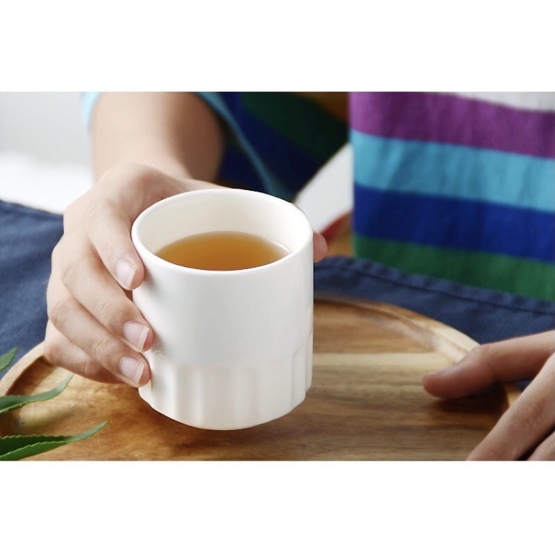 Ly trà sứ tráng men trắng 160ml
