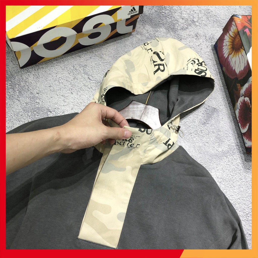 Áo hoddie nỉ sweater cao cổ dài tay nam cotton cao cấp ANSW21