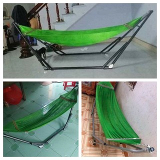 võng xếp giá rẻ.cực kì chắc chắn độ bền.Võng xếp sài gòn -  Bộ cỡ lớn khung thép Sơn tĩnh điện vô cùng tiện lợi