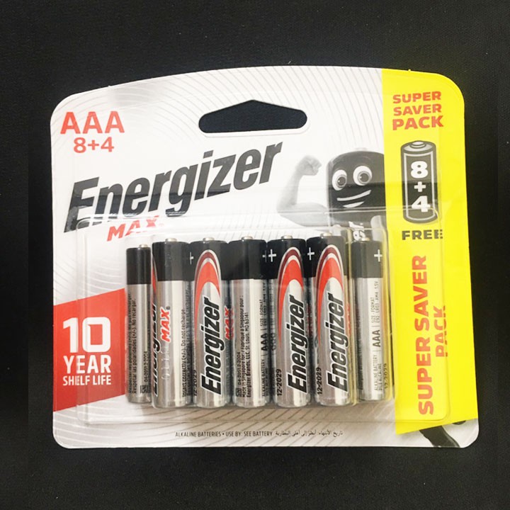 PIN AAA ENERGIZER ALKALINE 1.5V (vỉ 12 viên) MẪU MỚI 2019.