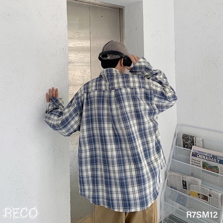 Áo sơ mi nam nữ Hàn Quốc cao cấp dáng rộng dài tay Shirt Loose R7SM12