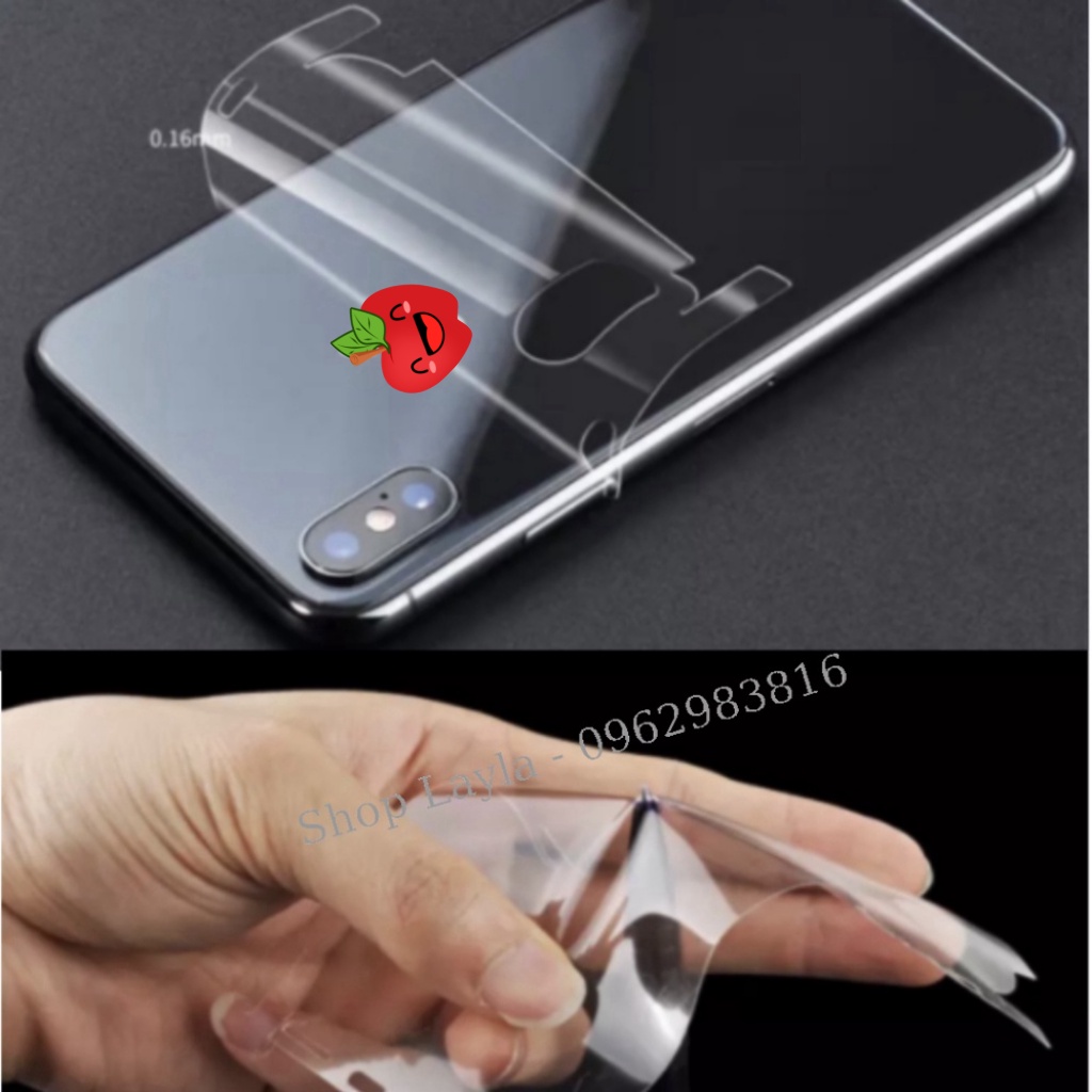 Miếng dán mặt lưng cho Iphone từ 7Plus/8Plus/X/Xr/Xs max/11ProMax/12ProMax/13ProMax-Full màn hình-Chống trày
