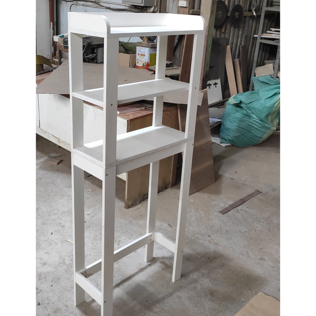 Kệ để đồ đa năng phòng tắm để sau bệt (bồn cầu) 3 tầng nắp ráp bằng nhựa composite cao cấp siêu chịu nước | BigBuy360 - bigbuy360.vn