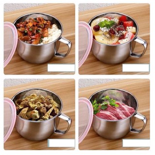Ca Nấu Mì Có Nắp Đậy / Ly Mì Dạng Tô Inox 14cm
