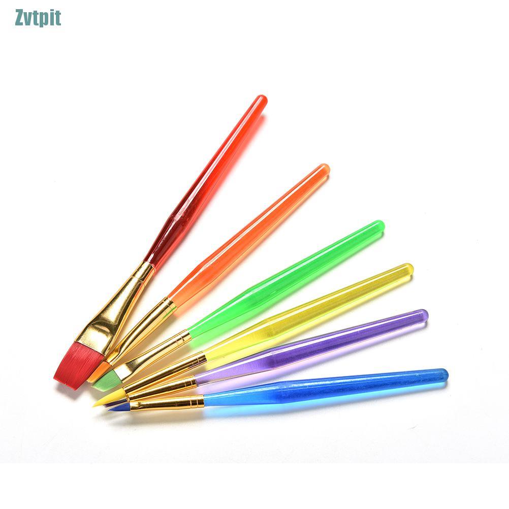 Set 6 cọ vẽ tranh màu nước cán nilon cho bé