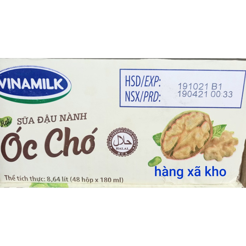 set 24 hộp X 180 ml sữa óc chó đậu nành vinamilk. 10.2021