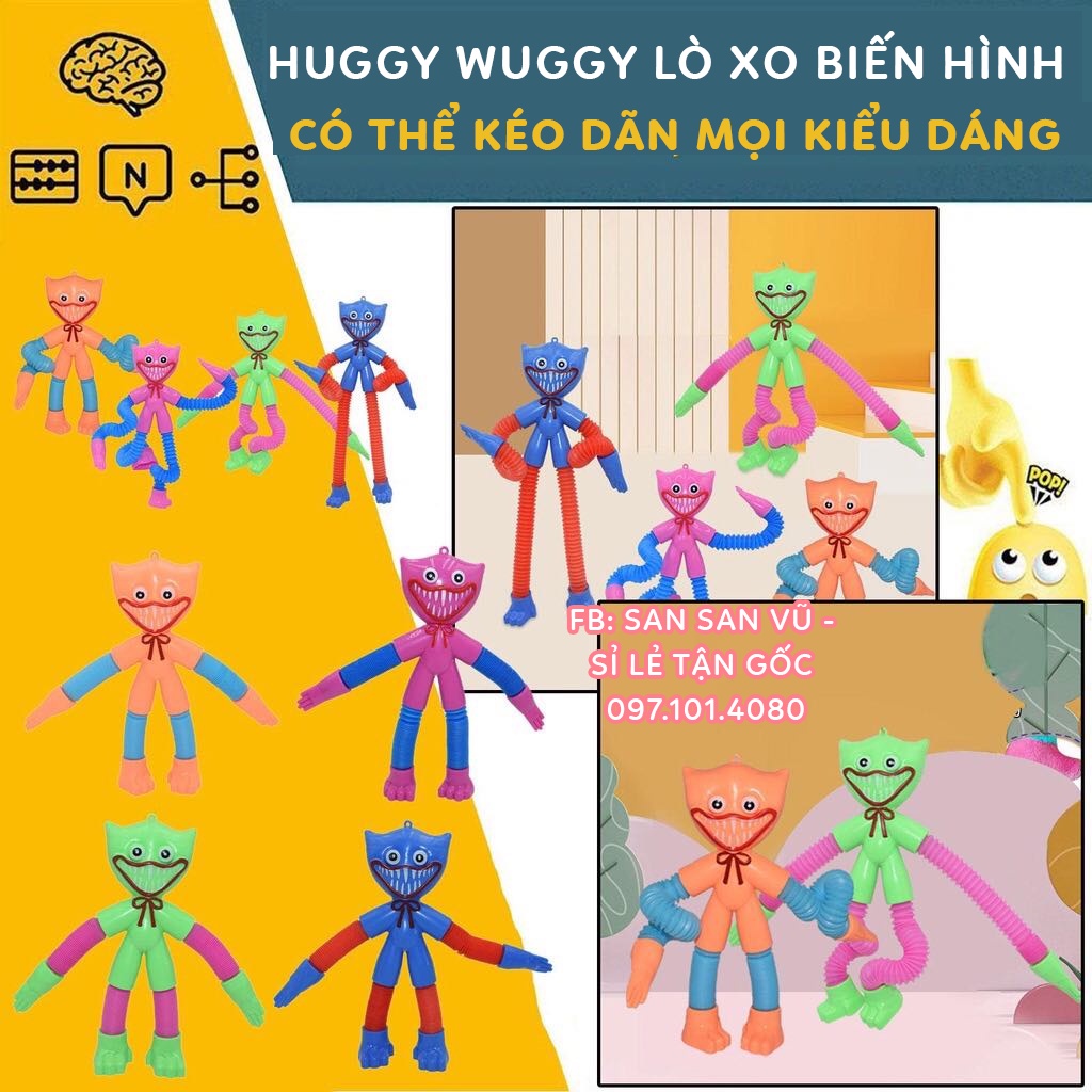 Huggy Wuggy Ống Lò Xo Biến Hình Có Đèn 2in1