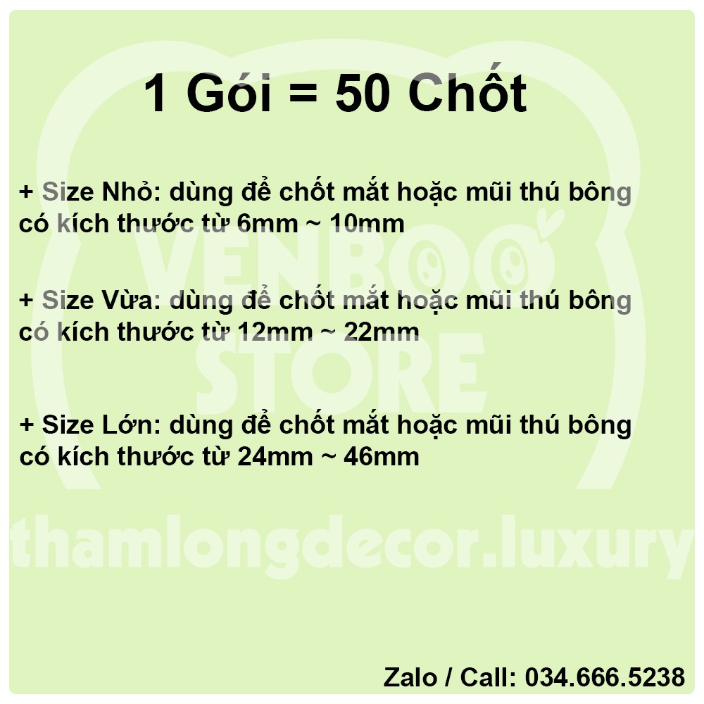 Chốt mắt chốt mũi thú nhồi bông gấu bông búp bê | Phụ kiện nhựa đồ chơi