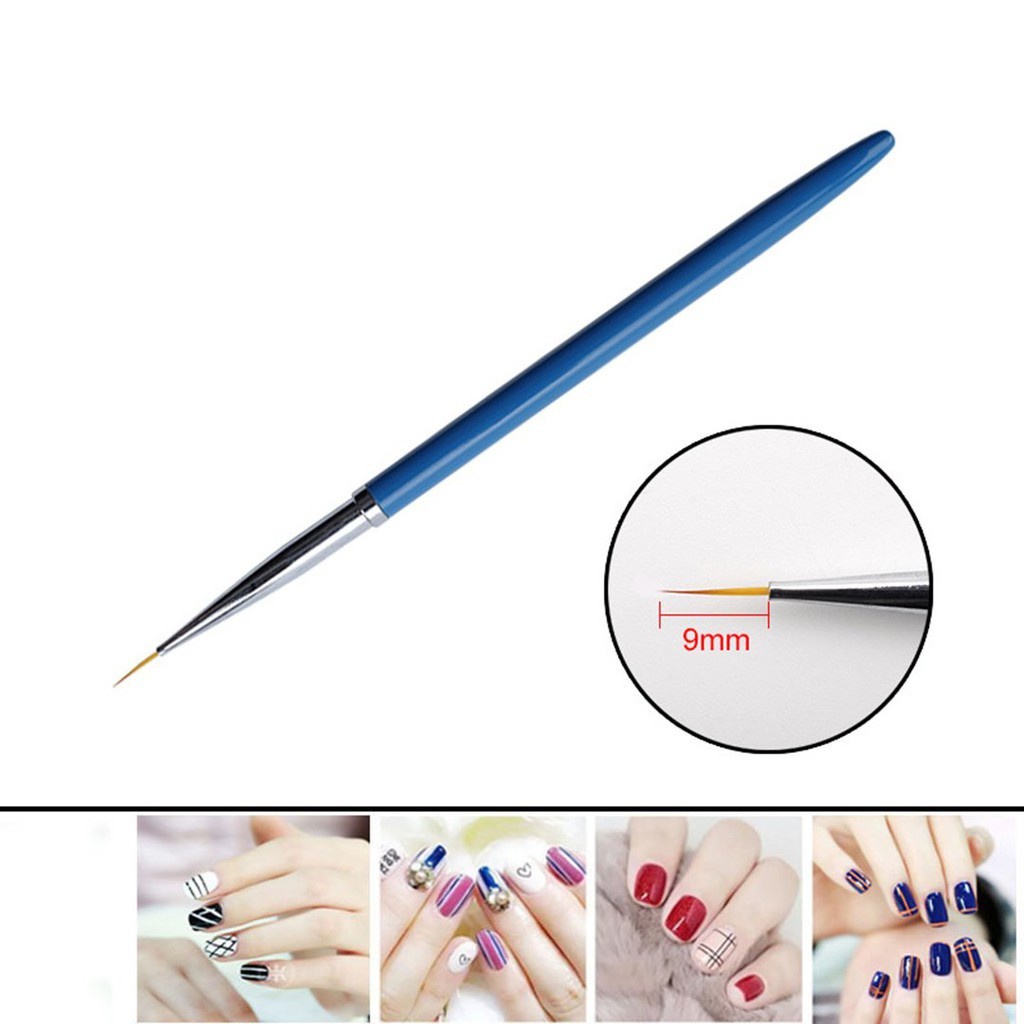 Bộ Cọ Nét Nail 3 Cây Cán Gỗ Nét Nhỏ Mảnh Dài Vẽ Móng Chuyên Dụng