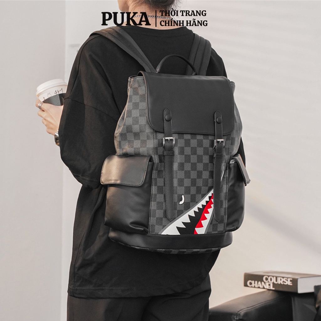 Balo da nam nữ đẹp thời trang ulzzang cặp đi học lv cao cấp đựng laptop phong cách đeo vai unisex chống nước