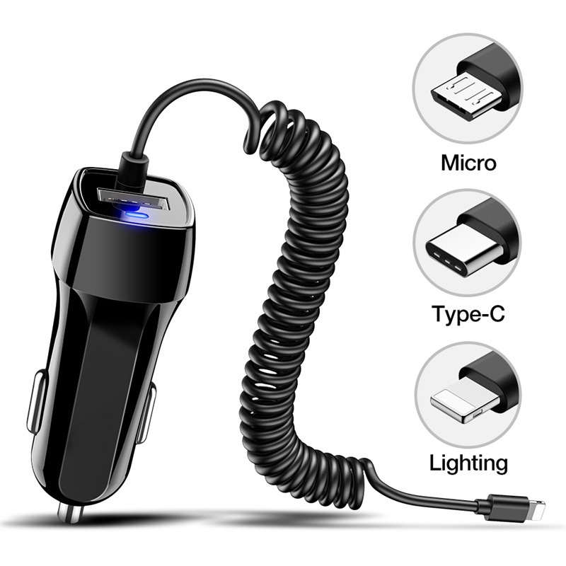 Tẩu Sạc Nhanh Micro / Type-C / Lightning Cho Điện Thoại Dùng Trên Xe Hơi