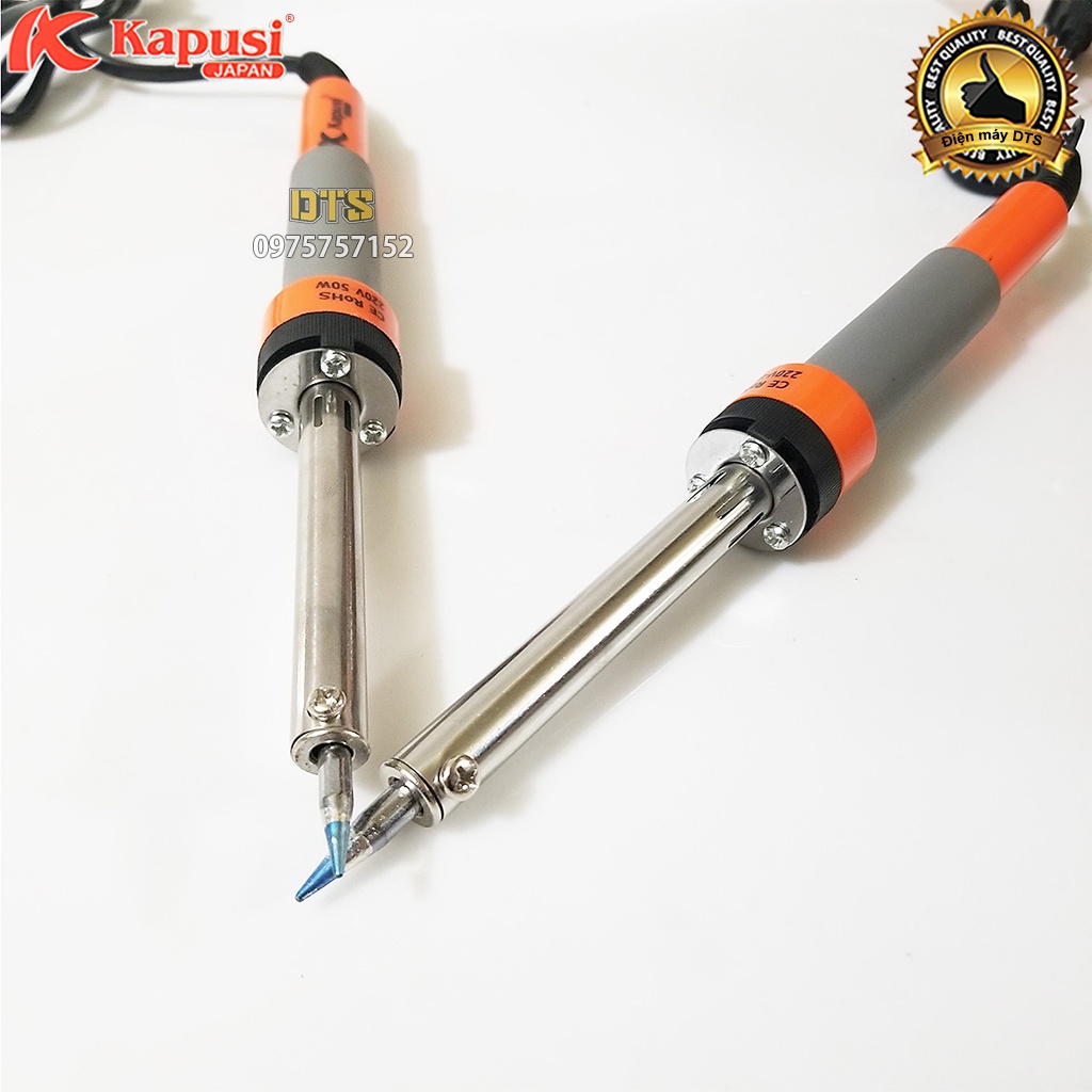 Mỏ hàn thiếc, mỏ hàn chì điện tử 80W Kapusi JAPAN lên nhiệt nhanh, mối hàn đẹp, độ bền cao - Combo cuộn thiếc nhựa thông