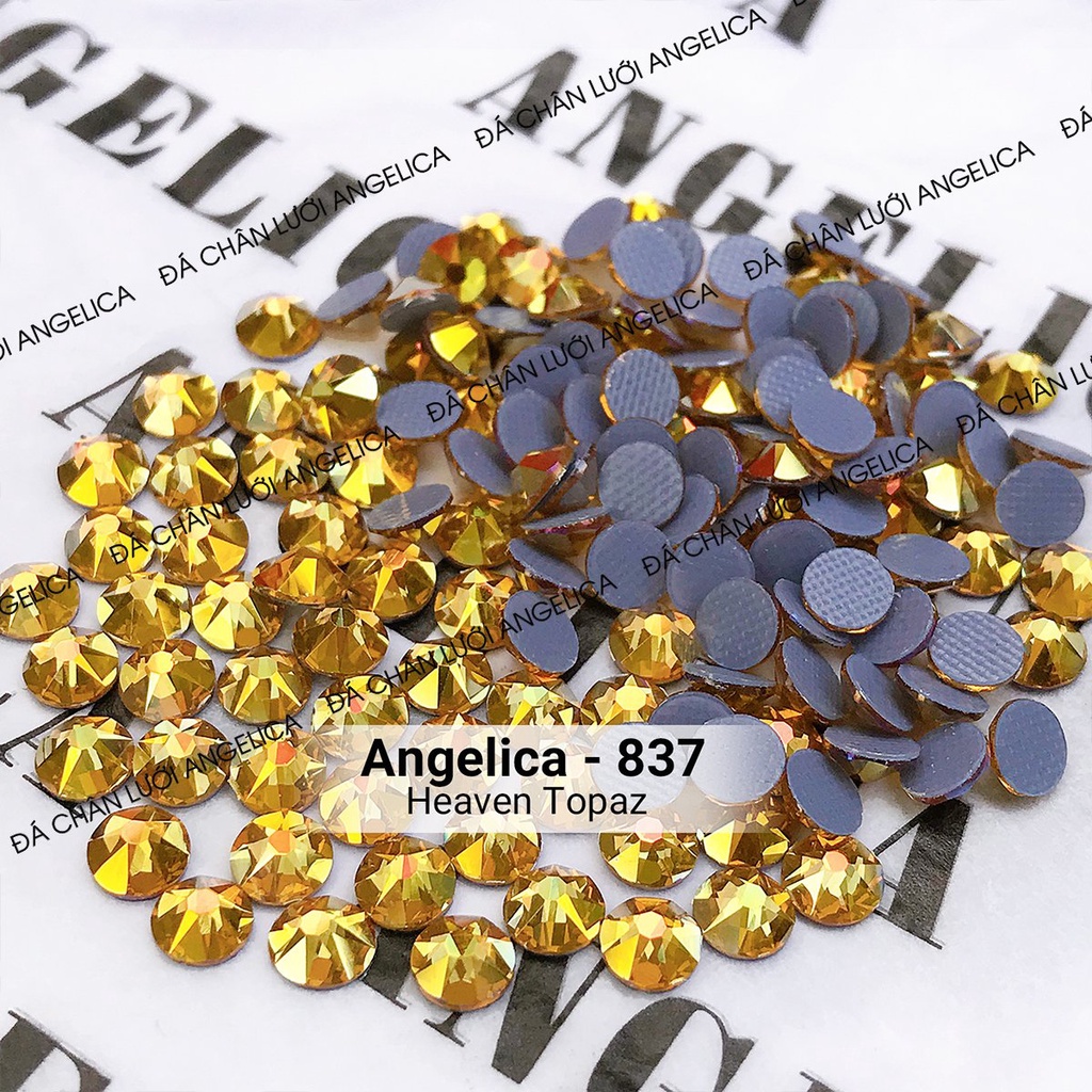 Đá Nail Chân Lưới 16 khía Vàng Heaven Topaz Ab Đính Trang Trí Móng ANGELICA 837