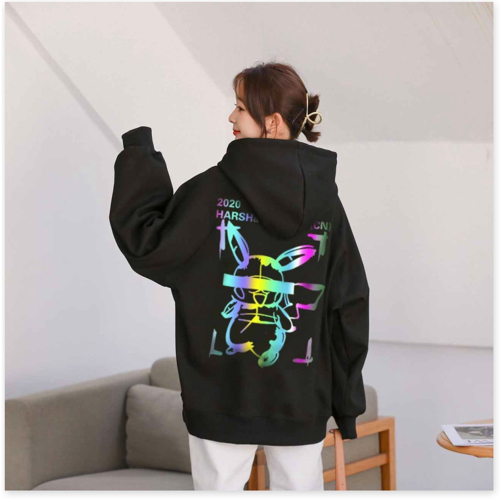 Áo khoác hoodie nam nữ  phối chữ cùng họa tiết pikachu phản quang siêu đẹp form rộng thoáng mát hot | BigBuy360 - bigbuy360.vn