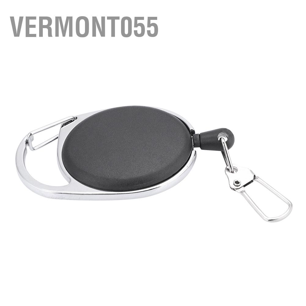 Vermont055 Outdoor Retractable Wire Keychain Anti-theft Anti-lost Key Ring Camping Tools Carabiner