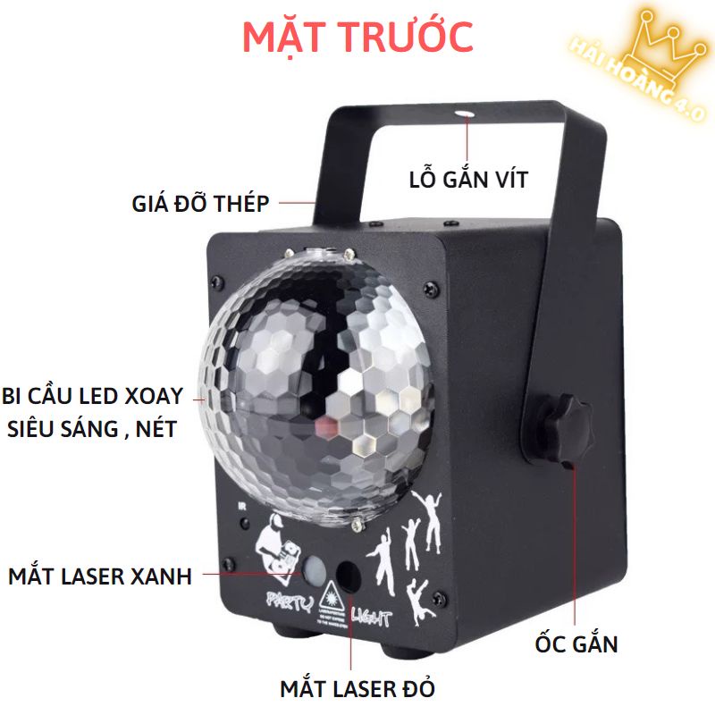 Đèn Laser Phòng Bay, Đèn Bay Phòng Theo Nhạc Có Hình 2 Trong 1 Tích Hợp Đèn Led 7 Màu Dùng Cho Phòng Karaoke Sân Khấu