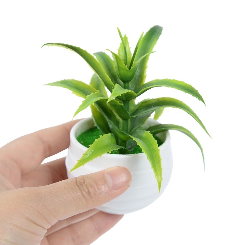 Chậu Cây Bonsai Giả Mini Màu Xanh Lá Dùng Trang Trí Nhà Cửa
