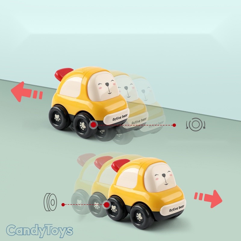 ĐỒ CHƠI XE QUÁN TÍNH HAI CHIỀU HÌNH GẤU DỄ THƯƠNG CHO BÉ