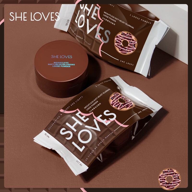 [SHE LOVES] Phấn phủ bột kiềm dầu She Loves Chocolate Donut (TB119)