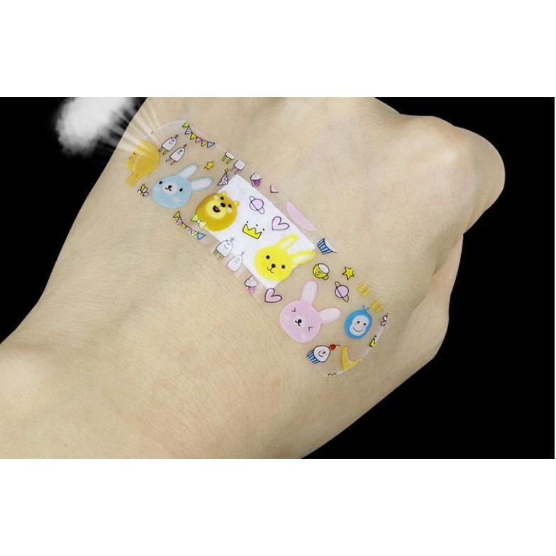 Hộp 100 urgo cá nhân sticker hoạt hình dễ thương,Băng dán y tế, miếng dán vết thương, băng gâu cute trẻ em