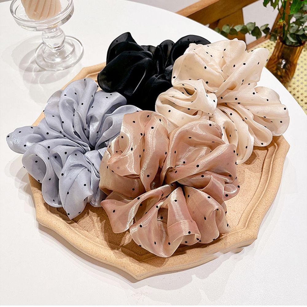 Dây Cột Tóc Vải Voan Cỡ Lớn Họa Tiết Chấm Bi Xinh Xắn MIHAN1 Cho Nữ Giá Đỡ