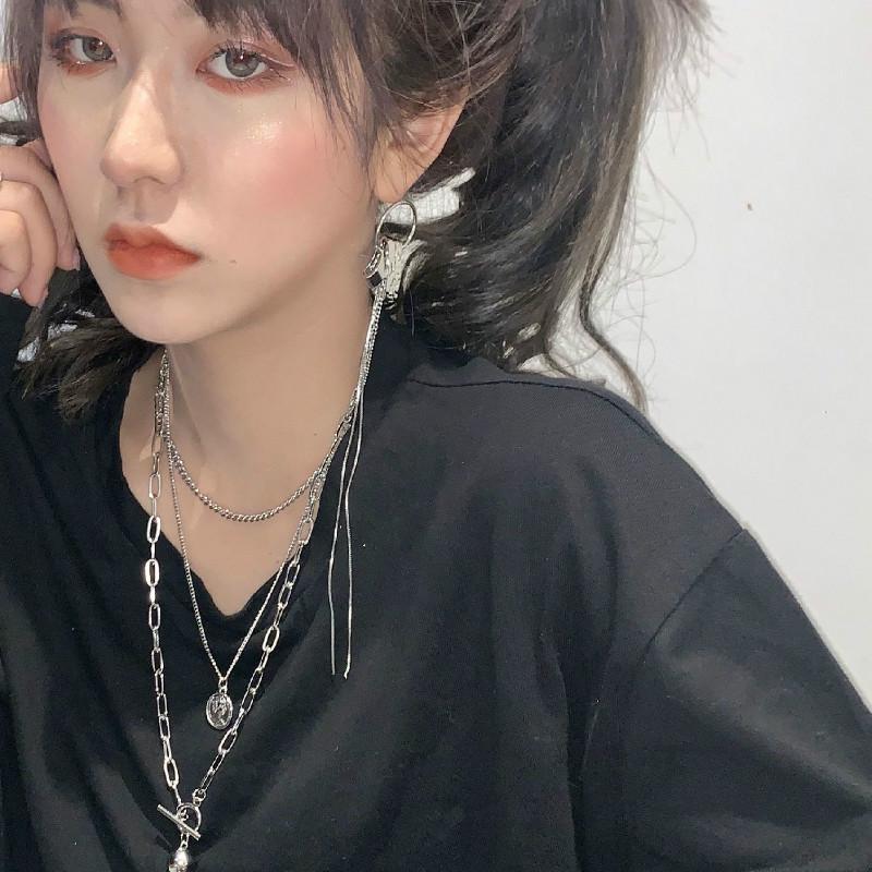 vòng cổ Nhiều Lớp Phong Cách Hip Hop Hàn Quốc