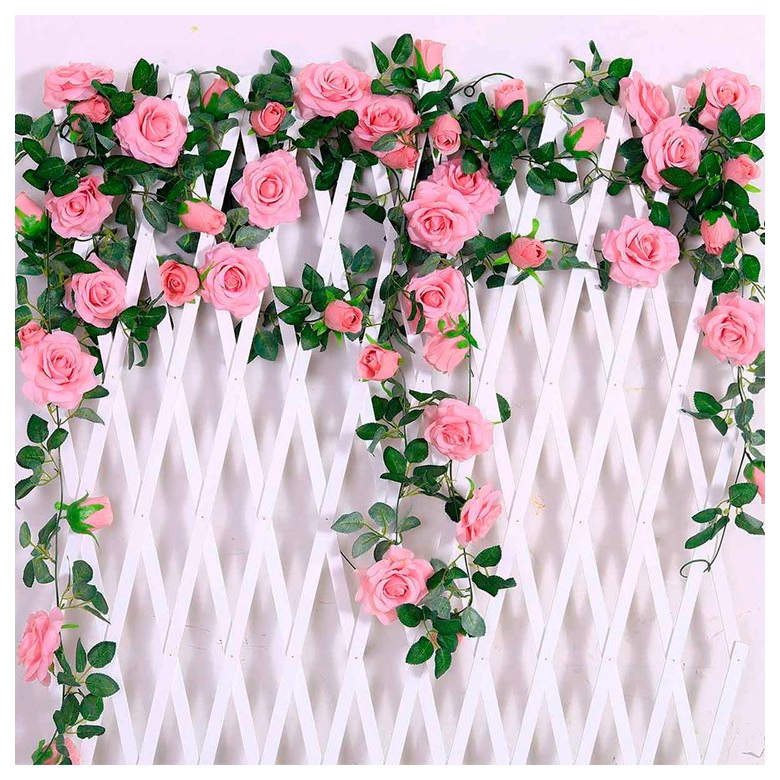 Dây hoa hồng nhân tạo 245cm trang trí nhà cửa xinh xắn