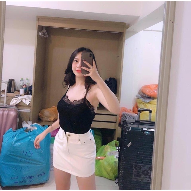 Váy bò jeans trơn basic Thái Lan tôn dáng đẹp