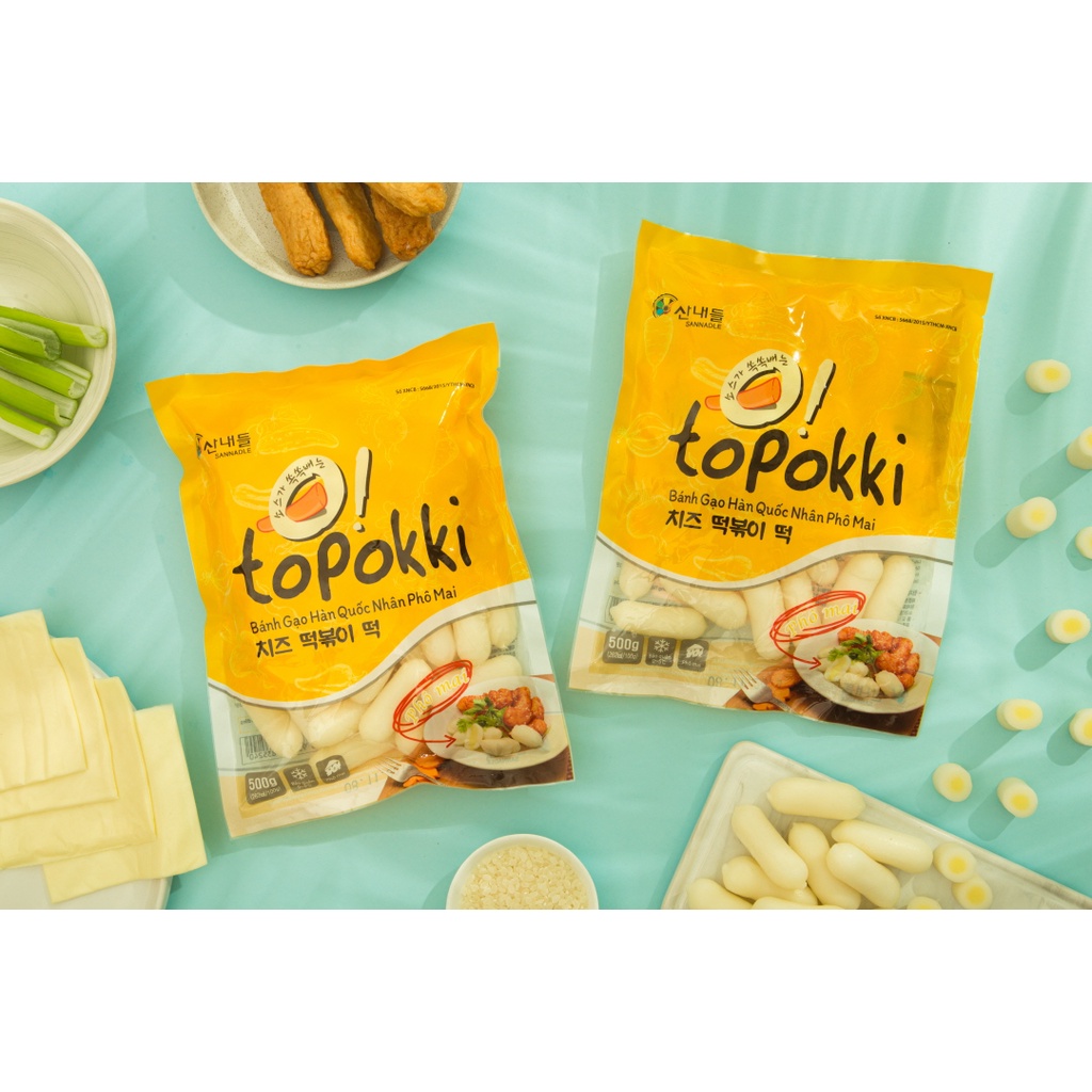 0,5 KG Bánh gạo TOKBOKKI Nhân Phô Mai Hàn Quốc