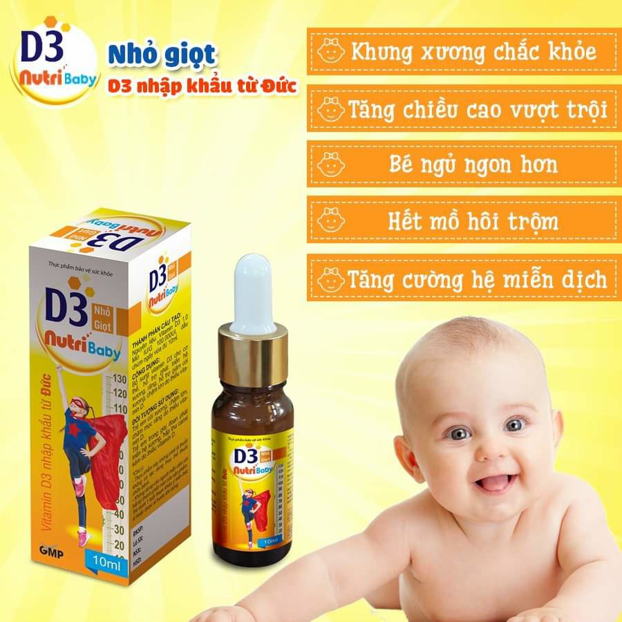 ( Chính Hãng )Vitamin D3 NHỎ GIỌT NUTRIBABY 10ml